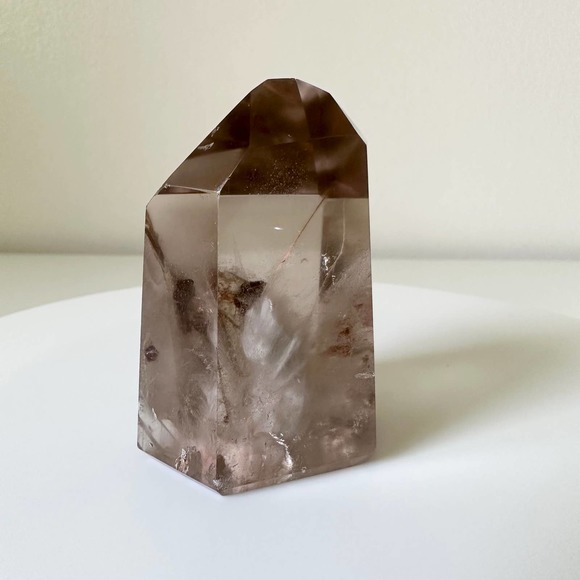 Smokey Amphibole Quartz Point Angel Phantom Tower Crystal Natural High Quality - Picture 3 of 7